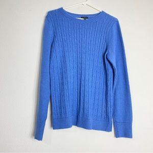 Talbots Blue Cable Knit Sweater L